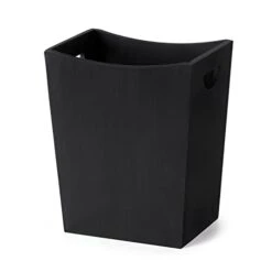 MOOACE Bamboo Trash Can Wastebasket, 2 Gallon Small Garbage Can Waste Basket Recycling Bin Container For Bedroom, Bathroom, Kitchen, Office, Black -Brabantia Shop 21 CumCA AL