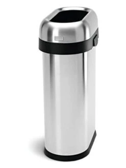 Simplehuman 50 Liter / 13.2 Gallon Slim Open Top Trash Can, Commercial Grade Heavy Gauge Brushed Stainless Steel -Brabantia Shop 217fGOVbaWL