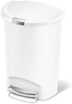 Simplehuman 50 Liter / 13 Gallon Semi-Round Kitchen Step Trash Can With Secure Slide Lock, Black Plastic -Brabantia Shop 21CnFsYBpML. AC