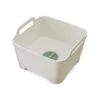 Joseph Joseph Wash & Drain Kitchen Dish Tub Wash Basin With Handles And Draining Plug, 9 Liters, Stone/Sage Green