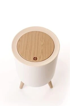 Trash Can | 7 Liter (1.8 Gallon) / 2 Liter (0.5 Gallon) | Push-to-Open Lid | Premium Plastic Wood Grain Nordic Minimalist Modern Waste Basket For Kitchen, Bathroom, Bedroom, Living Room, Office (1.8 Gallon (7L)) -Brabantia Shop 21PvCzmjYjL