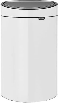 Brabantia 10.6 Gal Kitchen Touch Trash Can New (Brilliant Steel) Removable Lid, Soft-Touch Open, Garbage Can + Bags -Brabantia Shop 21WJGi8ukuL