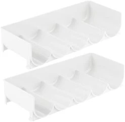 MDesign Plastic Free-Standing Stackable Bottle Storage Rack, For Kitchen Countertop, Fridge, Freezer; Organizer For Water Bottles, Sports Drinks; Ligne Collection, 2 Pack - Store 8 Bottles - Clear -Brabantia Shop 21d47Go4rML. AC