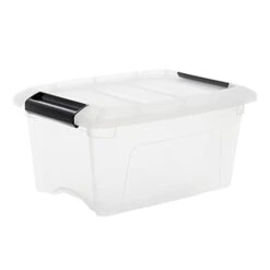 IRIS OHYAMA, Plastic Storage Boxes With Lid And Closing Clips, 5L, Set Of 3, Integrated Handles, Stackable, BPA Free, Bedroom, Office, Living Room, DDNTB-5, Clear 19 IRIS OHYAMA, Plastic Storage Boxes With Lid And Closing Clips, 5L, Set Of 3, Integrated Handles, Stackable, BPA Free, Bedroom, Office, Living Room, DDNTB-5, Clear -Brabantia Shop 21iFG7NWQPL