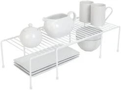 Smart Design Expandable Storage Rack - Scratch Resistant Feet - Metal Wire - Kitchen Counter, Bathroom Medicine Organizer, Dish, Plate Display Shelf, Sink Cabinet, Cupboard Riser - 16 X 32.5 - Black -Brabantia Shop 31 BVVKqxnL. AC