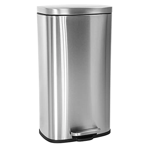 13.2 Gallon(50L) Trash Can, Fingerprint Proof Stainless Steel Kitchen Garbage Can With Removable Inner Bucket And Hinged Lids, Pedal Rubbish Bin For Home Office 8 13.2 Gallon(50L) Trash Can, Fingerprint Proof Stainless Steel Kitchen Garbage Can With Removable Inner Bucket And Hinged Lids, Pedal Rubbish Bin For Home Office - Image 8