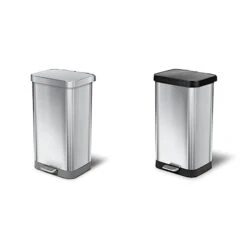 Glad Stainless Steel Step Trash Can With Clorox Odor Protection | Large Metal Kitchen Garbage Bin With Soft Close Lid, Foot Pedal And Waste Bag Roll Holder, 13 Gallon, All Stainless -Brabantia Shop 31 MehRW7dL