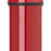 Brabantia 402487 Trash Can With Lid, Passion Red, 13.2 Gal (60 L), Touch Bin