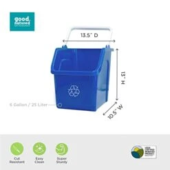 Good Natured Stackable Recycle Bin With Handle, 6 Gallon / 25 Liter - Ideal For Kitchen, Home & Indoor Use - Compact & Small Recycling Bin - Perfect For Recycling Cans, Blue Recycle Bin For Easy Trash Sorting 16 Good Natured Stackable Recycle Bin With Handle, 6 Gallon / 25 Liter - Ideal For Kitchen, Home & Indoor Use - Compact & Small Recycling Bin - Perfect For Recycling Cans, Blue Recycle Bin For Easy Trash Sorting -Brabantia Shop 311FS1Ur2vL