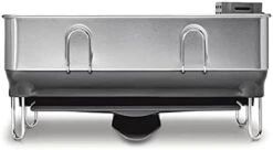 Simplehuman Compact Kitchen Dish Drying Rack With Swivel Spout, Fingerprint-Proof Stainless Steel Frame, Grey Plastic & 4.5 Liter / 1.2 Gallon Round Bathroom Step Trash Can, Brushed Stainless Steel -Brabantia Shop 311MVmZilPL. AC