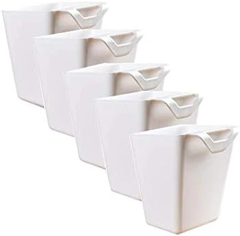 5pcs Hanging Cup Holder,Rolling Cart Accessories Utility Cart Accessories Hanging Bins,Hanging Flower Pots,Space Saver,Storage Bucket Desktop Container,Make Up Pencil Holder White 7 5pcs Hanging Cup Holder,Rolling Cart Accessories Utility Cart Accessories Hanging Bins,Hanging Flower Pots,Space Saver,Storage Bucket Desktop Container,Make Up Pencil Holder White - Image 7