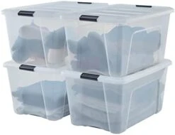 IRIS OHYAMA, Plastic Storage Boxes With Lid And Closing Clips, 5L, Set Of 3, Integrated Handles, Stackable, BPA Free, Bedroom, Office, Living Room, DDNTB-5, Clear 22 IRIS OHYAMA, Plastic Storage Boxes With Lid And Closing Clips, 5L, Set Of 3, Integrated Handles, Stackable, BPA Free, Bedroom, Office, Living Room, DDNTB-5, Clear -Brabantia Shop 311fOtaU43L. AC