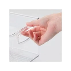 MDesign Plastic Kitchen Organizer - Storage Holder Bin With Handles For Pantry, Cupboard, Cabinet, Fridge/Freezer, Shelves, Counter - Holds Canned Food, Snacks - Ligne Collection - 4 Pack - Clear -Brabantia Shop 312ZqfHfKZL