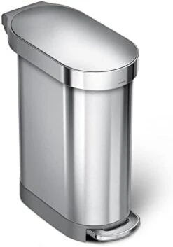 Simplehuman 45 Liter / 12 Gallon Slim Hands-Free Kitchen Step Trash Can, Brushed With Plastic Lid -Brabantia Shop 313LzwIckdL. AC