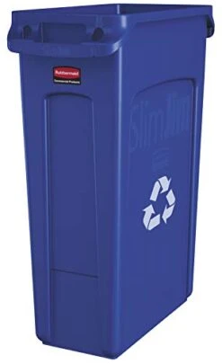 Rubbermaid Commercial Products Slim Jim Plastic Rectangular Recycling Bin With Venting Channels, 23 Gallon, Blue Recycling (FG354007BLUE) 27 Rubbermaid Commercial Products Slim Jim Plastic Rectangular Recycling Bin With Venting Channels, 23 Gallon, Blue Recycling (FG354007BLUE) -Brabantia Shop 313qfJaU6jL 1