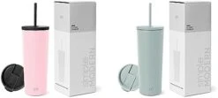 Simple Modern Insulated Tumbler With Lid And Straw | Iced Coffee Cup Reusable Stainless Steel Water Bottle Travel Mug | Gifts For Women Men Her Him | Classic Collection | 24oz | Blush -Brabantia Shop 314alHcd9L. AC