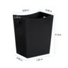MOOACE Bamboo Trash Can Wastebasket, 2 Gallon Small Garbage Can Waste Basket Recycling Bin Container For Bedroom, Bathroom, Kitchen, Office, Black