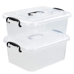 Bringer 2-Pack Plastic Storage Boxes, 8 L Clear Latch Boxes 11 Bringer 2-Pack Plastic Storage Boxes, 8 L Clear Latch Boxes -Brabantia Shop 3195kpaXdAL