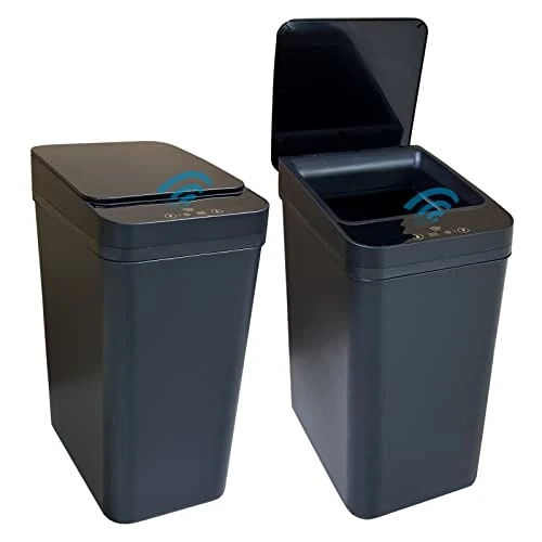 PKNOON Bathroom Trash Can Touchless 2.5 Gallon Self Sealing Trash Can Motion Sensor Trash Can Automatic Trash Cans With Lids Narrow Bedroom Garbage Bin Slim Trash Can For Bedroom Office (White) 6 PKNOON Bathroom Trash Can Touchless 2.5 Gallon Self Sealing Trash Can Motion Sensor Trash Can Automatic Trash Cans With Lids Narrow Bedroom Garbage Bin Slim Trash Can For Bedroom Office (White) - Image 6