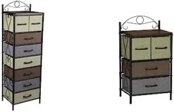 Household Essentials Victoria Dresser Tower Storage Organizer With 8 Multicolor Drawers Black Metal Frame And Mid Century Walnut Wood Grain Top -Brabantia Shop 31ARoJNcosL. AC