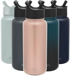 Simple Modern Water Bottle With Straw Lid Vacuum Insulated Stainless Steel Metal Thermos Bottles | Reusable Leak Proof BPA-Free Flask For Gym, Travel, Sports | Summit Collection | 22oz Deep Ocean Blue -Brabantia Shop 31CvCB64d5L. AC