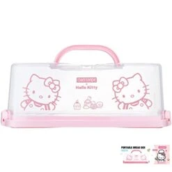 CHEFMADE Hello Kitty Portable Bread Box With Handle, 13 Inch Loaf Cake Storage Container Box For Storing Banana Bread, Pumpkin Bread (Pink)