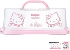 CHEFMADE Hello Kitty Portable Bread Box With Handle, 13 Inch Loaf Cake Storage Container Box For Storing Banana Bread, Pumpkin Bread (Pink) -Brabantia Shop 31DeFWZzClL. AC