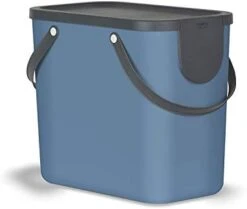 Rotho Albula Recycle Waste Bin With Lid L, Plastic (PP), Multicoloured, Blue/Anthracite, 2 X 25 Litres (2 X 40x23.5x34cm), 40 X 23.5 X 34 Cm -Brabantia Shop 31EvS N7XSL. AC