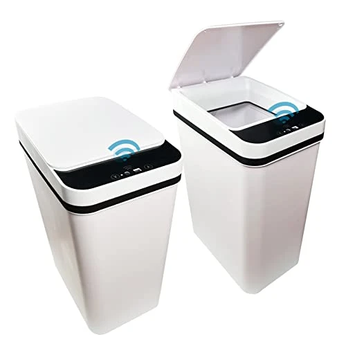 PKNOON Bathroom Trash Can Touchless 2.5 Gallon Self Sealing Trash Can Motion Sensor Trash Can Automatic Trash Cans With Lids Narrow Bedroom Garbage Bin Slim Trash Can For Bedroom Office (White) 9 PKNOON Bathroom Trash Can Touchless 2.5 Gallon Self Sealing Trash Can Motion Sensor Trash Can Automatic Trash Cans With Lids Narrow Bedroom Garbage Bin Slim Trash Can For Bedroom Office (White) - Image 9