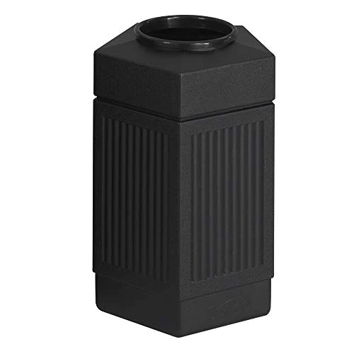 Safco Products Canmeleon Outdoor/Indoor Recessed Panel Trash/Garbage Can 9476BL; Black; Decorative Fluted Panels; 38-Gallon Capacity 10 Safco Products Canmeleon Outdoor/Indoor Recessed Panel Trash/Garbage Can 9476BL; Black; Decorative Fluted Panels; 38-Gallon Capacity - Image 10