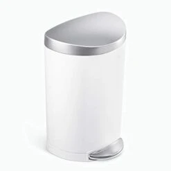 Simplehuman 10 Liter / 2.6 Gallon Small Semi-Round Bathroom Step Trash Can, Brushed Stainless Steel -Brabantia Shop 31HIX0vDTwL