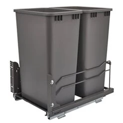 Rev-A-Shelf 53WC-2150SCDM-217 Double 50 Quart Undermount Kitchen Cabinet Pullout Waste Container Trash Bins With Soft Close, Silver 17 Rev-A-Shelf 53WC-2150SCDM-217 Double 50 Quart Undermount Kitchen Cabinet Pullout Waste Container Trash Bins With Soft Close, Silver -Brabantia Shop 31HYAMGaapL
