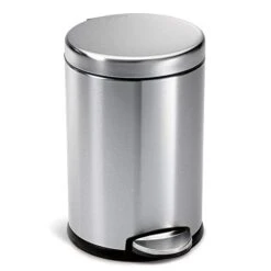 Simplehuman 4.5 Liter / 1.2 Gallon Round Bathroom Step Trash Can, Brushed Stainless Steel -Brabantia Shop 31Hr aTDAIL
