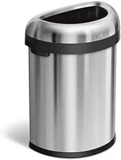 Simplehuman 50 Liter / 13.2 Gallon Slim Open Top Trash Can, Commercial Grade Heavy Gauge Brushed Stainless Steel -Brabantia Shop 31HxhItu1TL. AC
