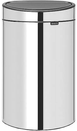 Brabantia 10.6 Gal Kitchen Touch Trash Can New (Brilliant Steel) Removable Lid, Soft-Touch Open, Garbage Can + Bags -Brabantia Shop 31I8ObMujDL 1