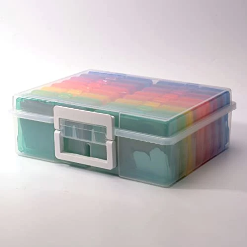 Vaessen Creative Transparent Carry Case With Lid And 16 Colourful Containers, For Cutting Dies, Photos And Other Craft Supplies, 37,50 X 30 X 13 Cm, 5 X 30 X 13 Cm 2 Vaessen Creative Transparent Carry Case With Lid And 16 Colourful Containers, For Cutting Dies, Photos And Other Craft Supplies, 37,50 X 30 X 13 Cm, 5 X 30 X 13 Cm - Image 2