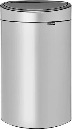 Brabantia 10.6 Gal Kitchen Touch Trash Can New (Brilliant Steel) Removable Lid, Soft-Touch Open, Garbage Can + Bags -Brabantia Shop 31JMVuqdzoL