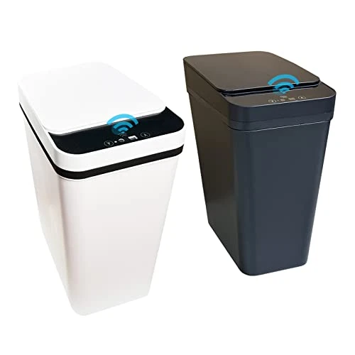 PKNOON Bathroom Trash Can Touchless 2.5 Gallon Self Sealing Trash Can Motion Sensor Trash Can Automatic Trash Cans With Lids Narrow Bedroom Garbage Bin Slim Trash Can For Bedroom Office (White) 7 PKNOON Bathroom Trash Can Touchless 2.5 Gallon Self Sealing Trash Can Motion Sensor Trash Can Automatic Trash Cans With Lids Narrow Bedroom Garbage Bin Slim Trash Can For Bedroom Office (White) - Image 7
