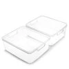 | Plastic Storage Bins, Medium - 2 Pack | THE LUCID COLLECTION | Multi-Use Organizer Bins | Built-In Handles | BPA-Free | Clear Storage Containers | Fridge Organizer | Pantry & Home Organization