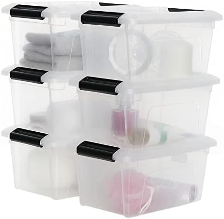 IRIS OHYAMA, Plastic Storage Boxes With Lid And Closing Clips, 5L, Set Of 3, Integrated Handles, Stackable, BPA Free, Bedroom, Office, Living Room, DDNTB-5, Clear 11 IRIS OHYAMA, Plastic Storage Boxes With Lid And Closing Clips, 5L, Set Of 3, Integrated Handles, Stackable, BPA Free, Bedroom, Office, Living Room, DDNTB-5, Clear - Image 11