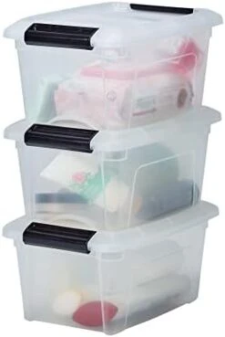 IRIS OHYAMA, Plastic Storage Boxes With Lid And Closing Clips, 5L, Set Of 3, Integrated Handles, Stackable, BPA Free, Bedroom, Office, Living Room, DDNTB-5, Clear 23 IRIS OHYAMA, Plastic Storage Boxes With Lid And Closing Clips, 5L, Set Of 3, Integrated Handles, Stackable, BPA Free, Bedroom, Office, Living Room, DDNTB-5, Clear -Brabantia Shop 31KTUPQ5BeL. AC