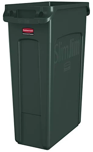 Rubbermaid Commercial Products Slim Jim Plastic Rectangular Recycling Bin With Venting Channels, 23 Gallon, Blue Recycling (FG354007BLUE) 5 Rubbermaid Commercial Products Slim Jim Plastic Rectangular Recycling Bin With Venting Channels, 23 Gallon, Blue Recycling (FG354007BLUE) - Image 5