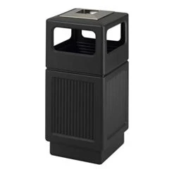 Safco Products Canmeleon Outdoor/Indoor Recessed Panel Trash/Garbage Can 9476BL; Black; Decorative Fluted Panels; 38-Gallon Capacity 26 Safco Products Canmeleon Outdoor/Indoor Recessed Panel Trash/Garbage Can 9476BL; Black; Decorative Fluted Panels; 38-Gallon Capacity -Brabantia Shop 31KxpKLF5GL