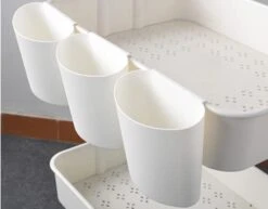 4Pcs Hanging Cup Holder,Rolling Cart Accessories,Plant Containers,Hanging Flower Pots,Space Saver,Storage Bucket,Pencil Holder,Make Up Pencil Holder Office,Kitchen Wall Organizer Decor (Black) -Brabantia Shop 31M5Zmj2OTS