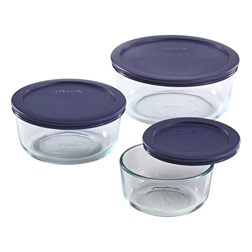 Pyrex Simply Store 6-Pc Glass Food Storage Container Set With Lid, 7-Cup, 4-Cup, & 2-Cup Round Glass Storage Containers With Lid, BPA-Free Lid, Dishwasher, Microwave And Freezer Safe 2 Pyrex Simply Store 6-Pc Glass Food Storage Container Set With Lid, 7-Cup, 4-Cup, & 2-Cup Round Glass Storage Containers With Lid, BPA-Free Lid, Dishwasher, Microwave And Freezer Safe - Image 2