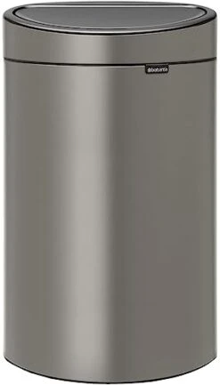 Brabantia 10.6 Gal Kitchen Touch Trash Can New (Brilliant Steel) Removable Lid, Soft-Touch Open, Garbage Can + Bags -Brabantia Shop 31NMcsFuB3L