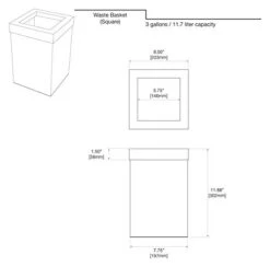 Gatco 1915, Modern Square Stainless Steel Waste Basket, Matte Black, 3.2 Gallons -Brabantia Shop 31NZ426gzXL