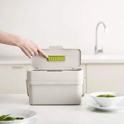 Joseph Joseph Compo 4 Easy-Fill Compost Bin Food Waste Caddy With Adjustable Air Vent, 1 Gallon / 4 Liters, Stone -Brabantia Shop 31NeYpt7l6L