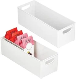 MDesign Plastic Stackable Kitchen Organizer - Storage Bin With Handles For Refrigerator, Freezer, Cabinet, And Pantry Shelves Organization - Food Container - Ligne Collection - 2 Pack - Clear -Brabantia Shop 31OLemzUBML. AC