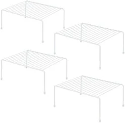 Kitchen Cabinet Storage Shelf Rack/Plastic Feet - (13.1 X 10.2 Inch) - Steel Metal - Rust Resistant Finish - Cups, Dishes, Cabinet & Pantry Organization (4, Black) -Brabantia Shop 31Oq c KZiL. AC